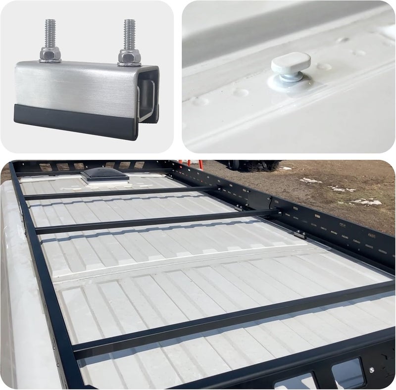 BSWAN Roof Rack Mount Kits,Roof Mount Kit,304 Stainless Steel Van Roof Rack,Van Roof Rack Brackets for ProMaster, Boxer, Jumper, Ducato (4) - Image 2